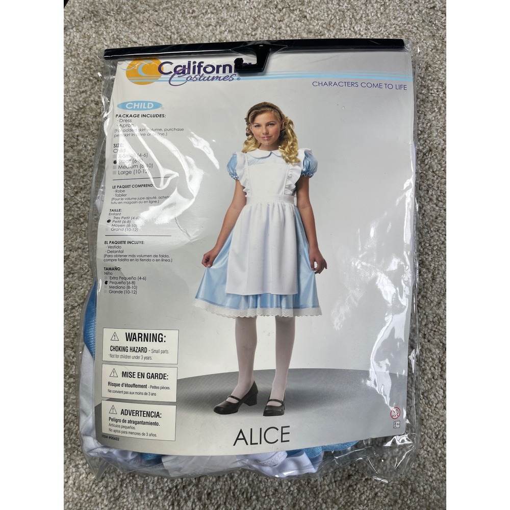 California Costumes Alice Child Costume Blue Dress White Apron Size Small 6-8